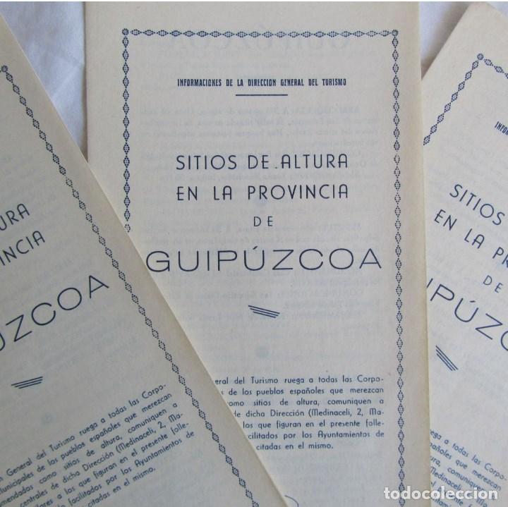 Tourismusbrosch&uuml;ren: 3 folletos 1946 Sitios de altura en la provincia de Guipuzcoa