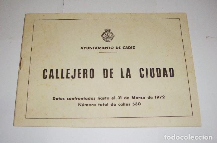 Brochures de tourisme: Callejero de la ciudad. Ayuntamiento de C&aacute;diz. 1972. Imprenta Jimenez-Mena.