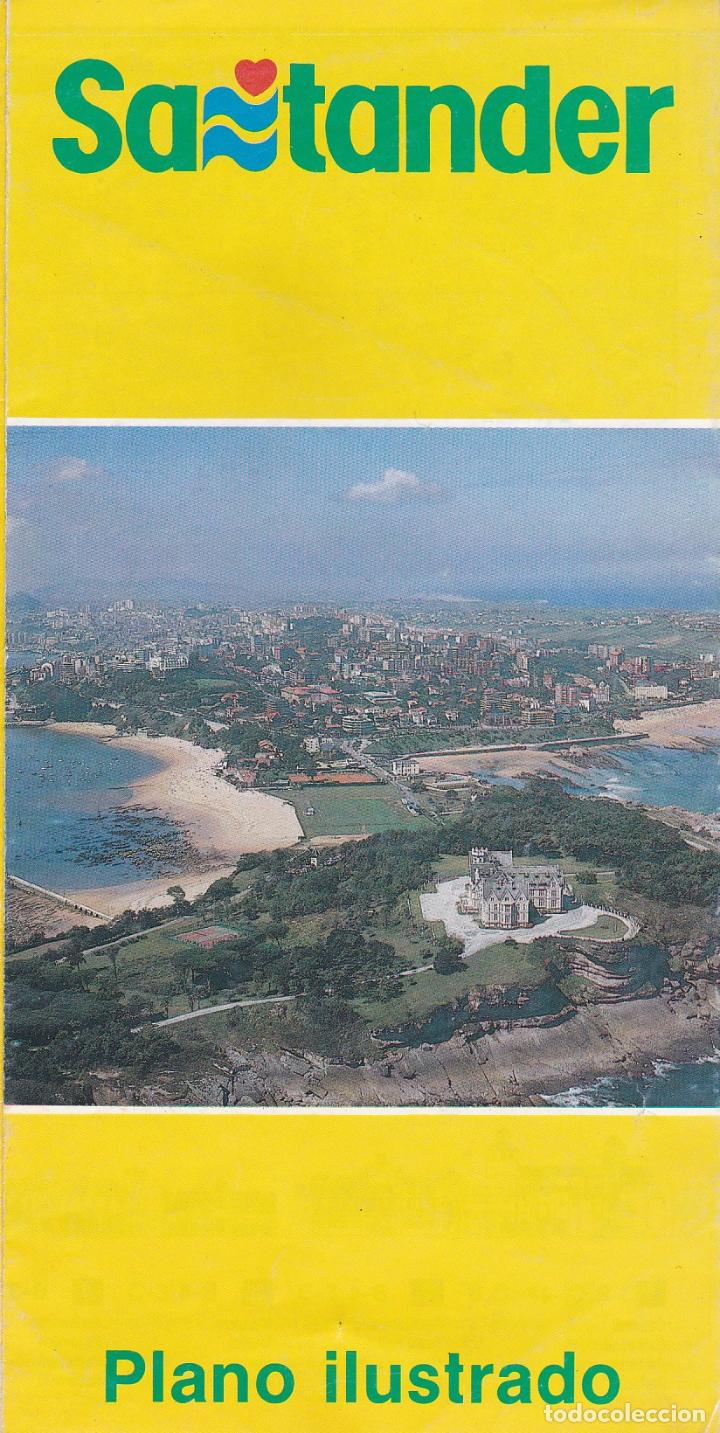 Folhetos de turismo: FOLLETO SANTANDER. PLANO ILUSTRADO. 1992