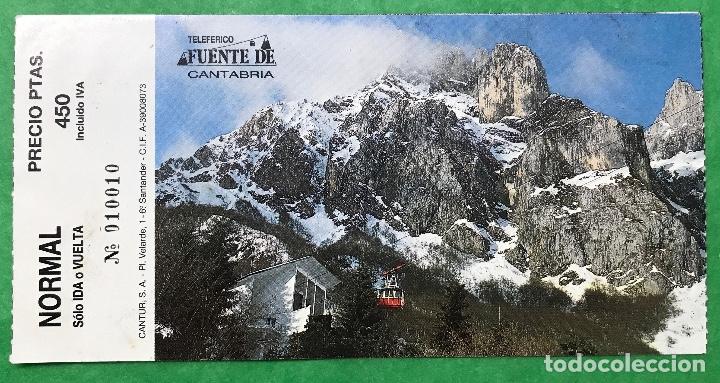 Folletos de turismo: Entrada Telef&eacute;rico de Fuente De - Picos de Europa - Li&eacute;bana -Cantabria - A&ntilde;os 90