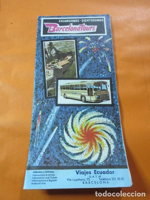 Travel Brochures: FOLLETO ECUADOR EXCURSIONES A&Ntilde;O 1967 DESPLEGABLE GRAN TAMA&Ntilde;O PUBLICIDAD FOTOS EPOCA PLANO BARCELONA