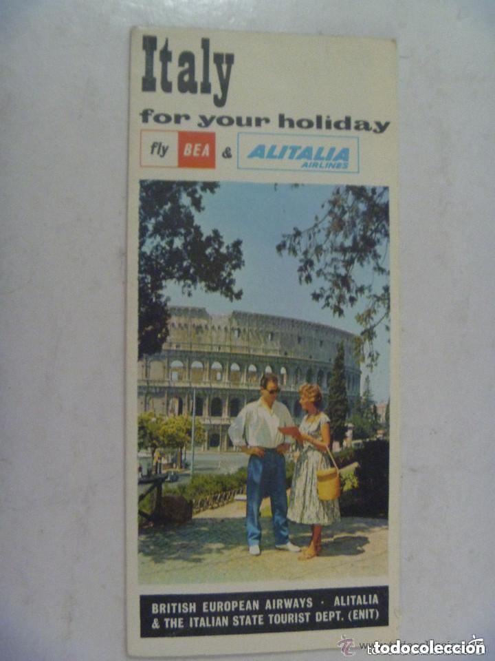 Travel Brochures: FOLLETO TURISTICO DE ITALIA, 1962 . DE COMPA&Ntilde;IA AEREA ALITALIA. EN INGLES.