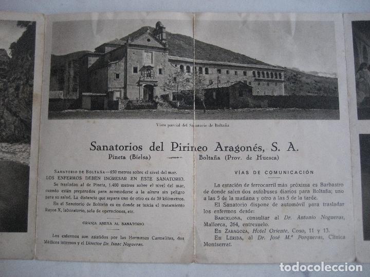 Tourismusbrosch&uuml;ren: Huesca. Sanatorios del Pirineo Aragon&eacute;s, S.A. Folleto desplegable 68 x 18 cms.