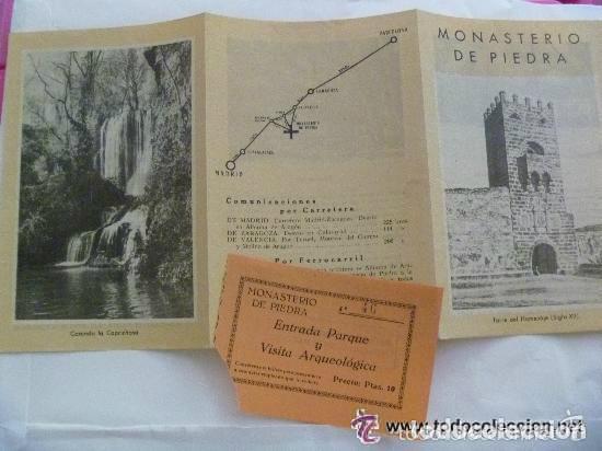 Folletos de turismo: LOTE TURISTICO DE &uml; EL MONATERIO DE PIEDRA &uml; : FOLLETO-GUIA Y ENTRADA. A&Ntilde;OS 50