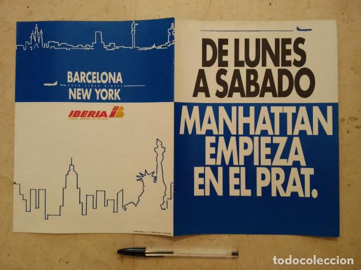 Travel Brochures: GUIA PUBLICIDAD ORIGINAL -A4- BARCELONA a NUEVA YORK - IBERIA - ARCHIVO