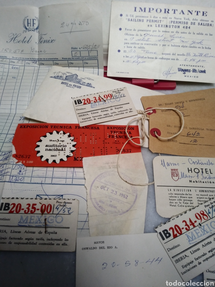 Travel Brochures: LOTE PAPELES HOTEL. A&Ntilde;O 1962.
