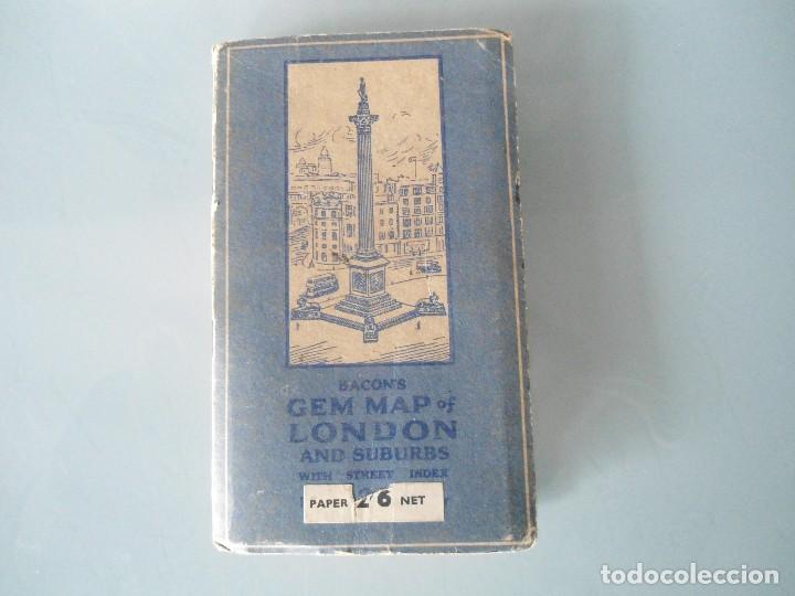 Brochures de tourisme: ANTIGUO FOLLETO CON MAPA DE LONDRES A&Ntilde;OS 40/50