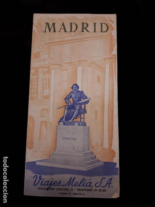 Folhetos de turismo: Folleto turismo Madrid tr&iacute;ptico desplegable Viajes Meli&aacute;