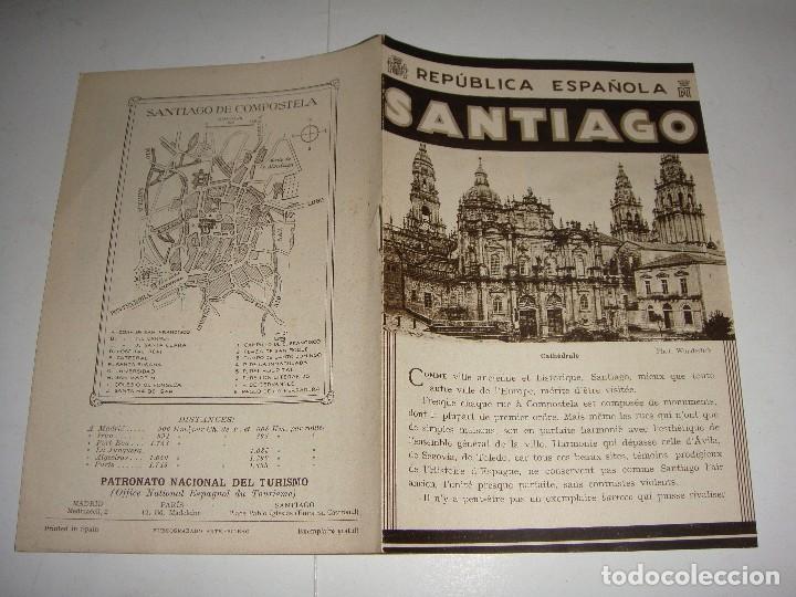 Brochures de tourisme: Folleto Tur&iacute;stico. Rep&uacute;blica Espa&ntilde;ola. Santiago. Con plano y fotograf&iacute;as.