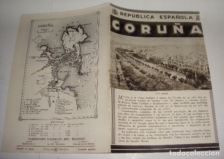 Folletos de turismo: La Coru&ntilde;a &middot; Gu&iacute;a Oficial Rep&uacute;blica Espa&ntilde;ola &middot; Plano y Fotograf&iacute;as &middot; ca. 1933-1936