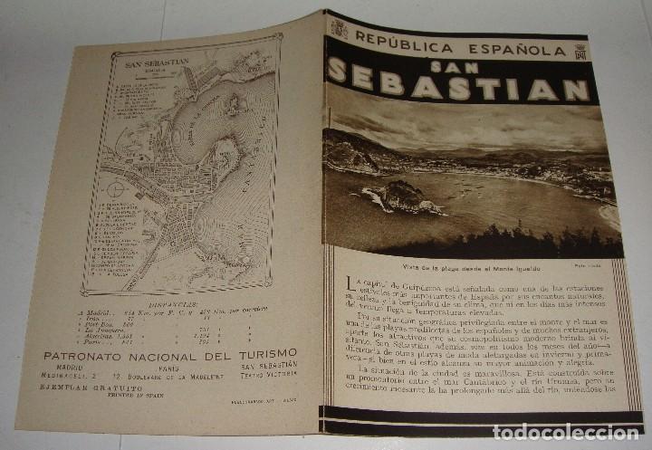 Tourismusbrosch&uuml;ren: Folleto Tur&iacute;stico. Rep&uacute;blica Espa&ntilde;ola. San Sebastian. Con plano y fotograf&iacute;as.