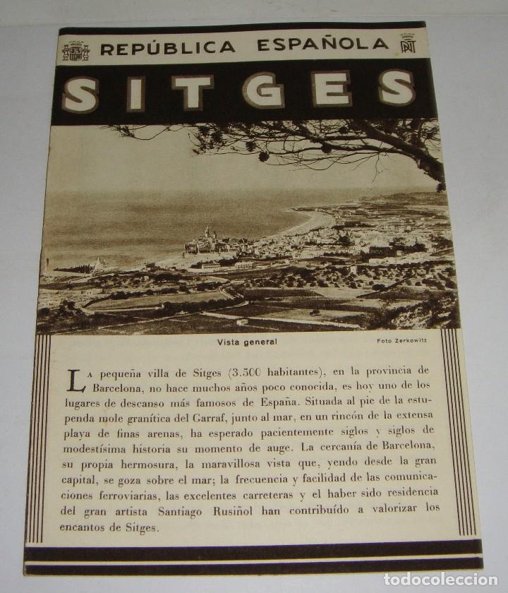 Folletos de turismo: Sitges &middot; Gu&iacute;a Oficial Rep&uacute;blica Espa&ntilde;ola &middot; Plano y Fotograf&iacute;as &middot; ca. 1933-1936