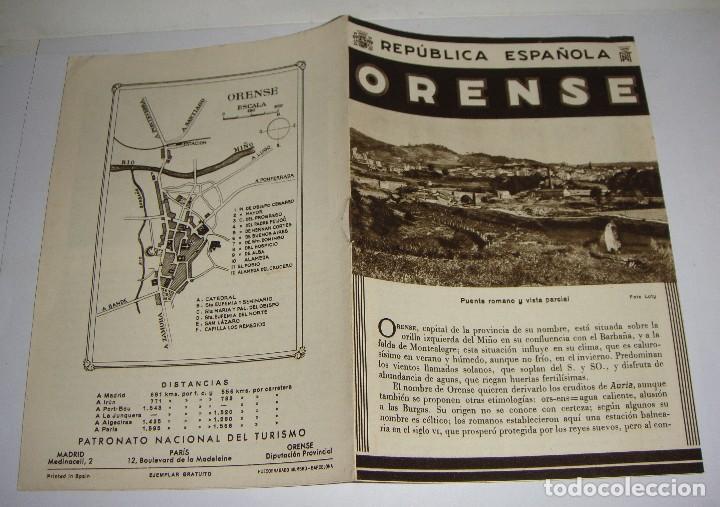 Brochures de tourisme: Folleto Tur&iacute;stico. Rep&uacute;blica Espa&ntilde;ola. Orense. Con plano y fotograf&iacute;as.
