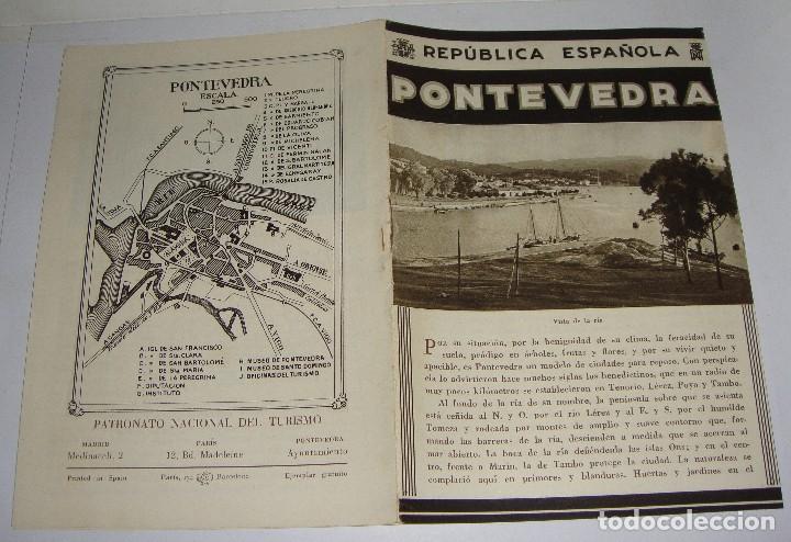Brochures de tourisme: Folleto Tur&iacute;stico. Rep&uacute;blica Espa&ntilde;ola. Pontevedra. Con plano y fotograf&iacute;as.