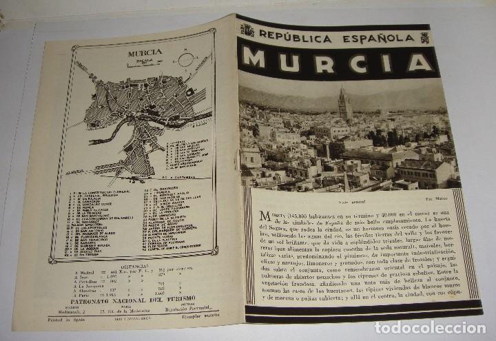 Brochures de tourisme: Folleto Tur&iacute;stico. Rep&uacute;blica Espa&ntilde;ola. Murcia. Con plano y fotograf&iacute;as.