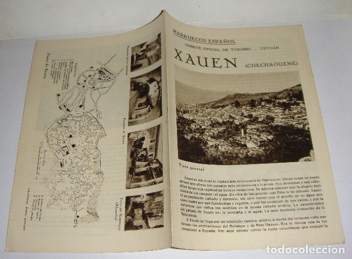 Brochures de tourisme: Folleto Tur&iacute;stico. Marruecos Espa&ntilde;ol - XAUEN. Con plano y fotograf&iacute;as.
