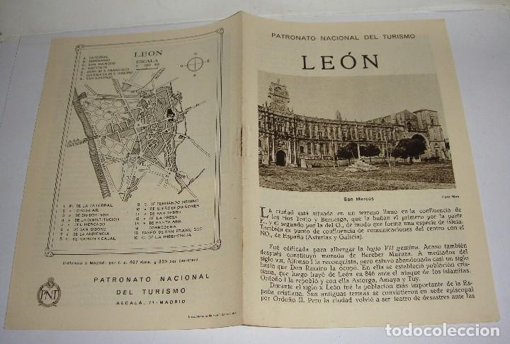 Brochures de tourisme: Folleto Tur&iacute;stico. Patronato Nacional del Turismo. Leon. Con plano y fotograf&iacute;as.