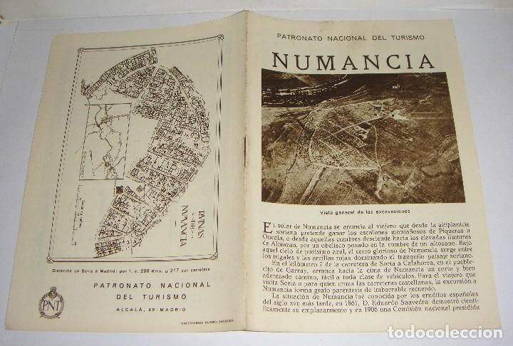 Brochures de tourisme: Folleto Tur&iacute;stico. Patronato Nacional del Turismo. Numancia. Con plano y fotograf&iacute;as.