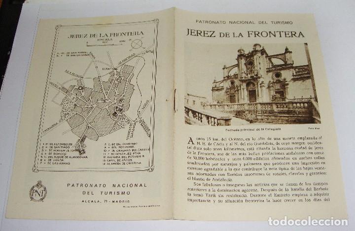 Brochures de tourisme: Folleto Tur&iacute;stico. Patronato Nacional del Turismo. Jerez de la Frontera. Con plano y fotograf&iacute;as.