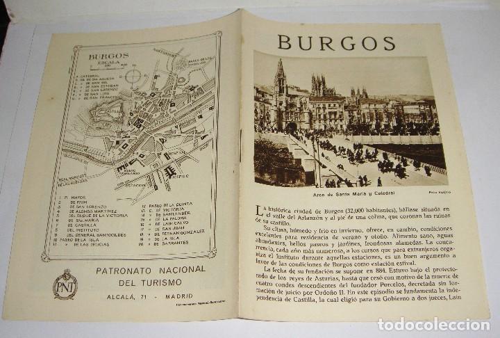 Brochures de tourisme: Folleto Tur&iacute;stico. Patronato Nacional del Turismo. Burgos. Con plano y fotograf&iacute;as.