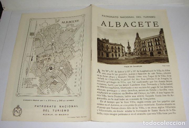Brochures de tourisme: Folleto Tur&iacute;stico. Patronato Nacional del Turismo. Albacete. Con plano y fotograf&iacute;as.