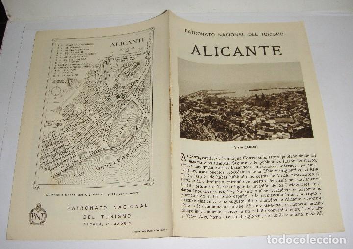 Brochures de tourisme: Folleto Tur&iacute;stico. Patronato Nacional del Turismo. Alicante. Con plano y fotograf&iacute;as.