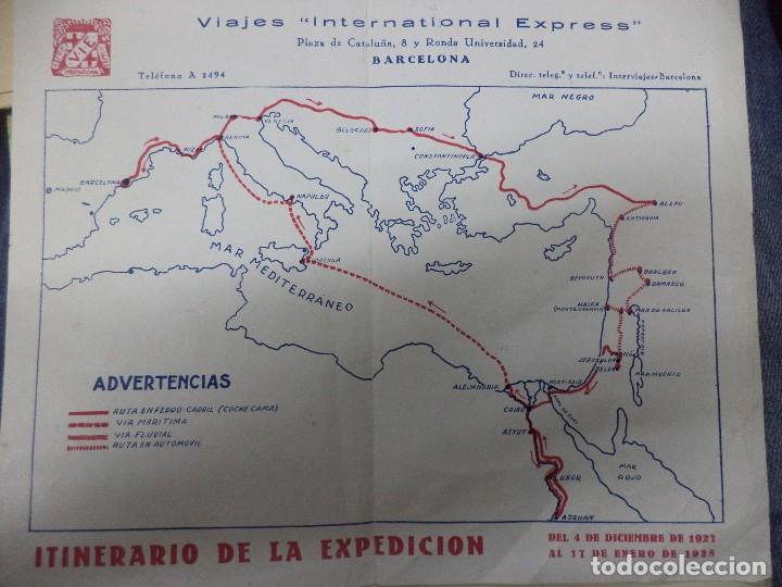 Folletos de turismo: Folleto expedici&oacute;n a Egipto de Viajes International Express.Barcelona 1927.