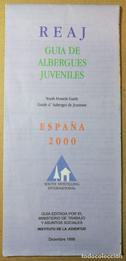 Travel Brochures: MAPA FOLLETO TURISTICO, TURISMO, DIPTICO, GUIA DE ALBERGUES JUVENILES ESPA&Ntilde;A 2000 REAJ