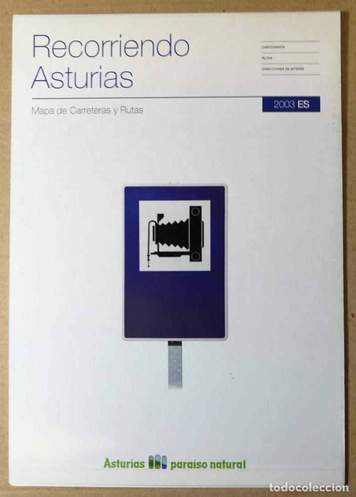 Travel Brochures: MAPA FOLLETO TURISTICO, TURISMO, DIPTICO, CARRETERAS Y RUTAS ASTURIAS 2003 1:300.000