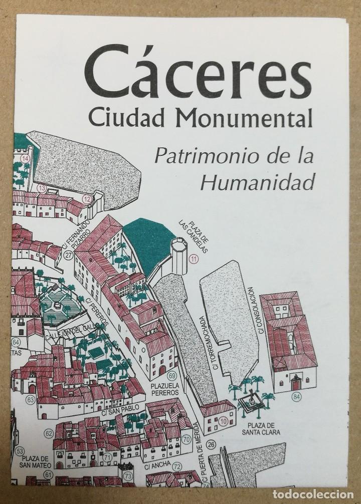 Brochures de tourisme: FOLLETO TUR&Iacute;STICO, TURISMO, DIPTICO MAPA PLANO CACERES MONUMENTAL PATRIMONIO DE LA HUMANIDAD DIN A3