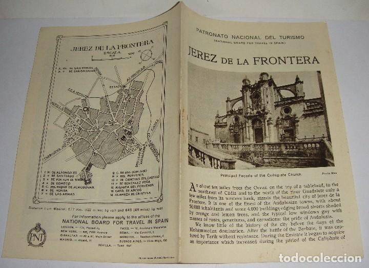Tourismusbrosch&uuml;ren: Folleto Tur&iacute;stico. Patronato Nacional del Turismo. Jerez de la Frontera. Con plano y fotograf&iacute;as.