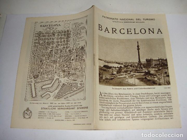 Brochures de tourisme: Folleto Tur&iacute;stico. Patronato Nacional del Turismo. Barcelona. Con plano y fotograf&iacute;as.