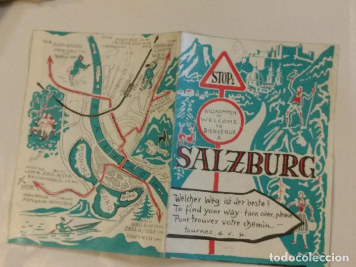 Travel Brochures: Folleto de turismo Salzburgo Austria. Plano mas informaci&oacute;n. Desplegado mide 30 x 22 cm
