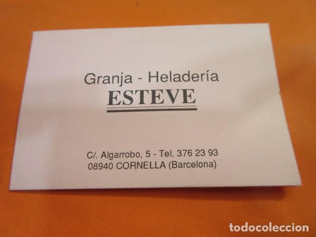 Folletos de turismo: TARJETA GRANJA HELADERIA ESTEVE CALLE ALGARROBO 5 CORNELLA