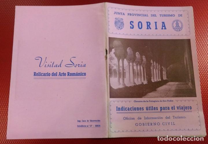 Folletos de turismo: Junta Provincial del Turismo de Soria. Indicaciones &uacute;tiles para el viajero. Incluye plano .