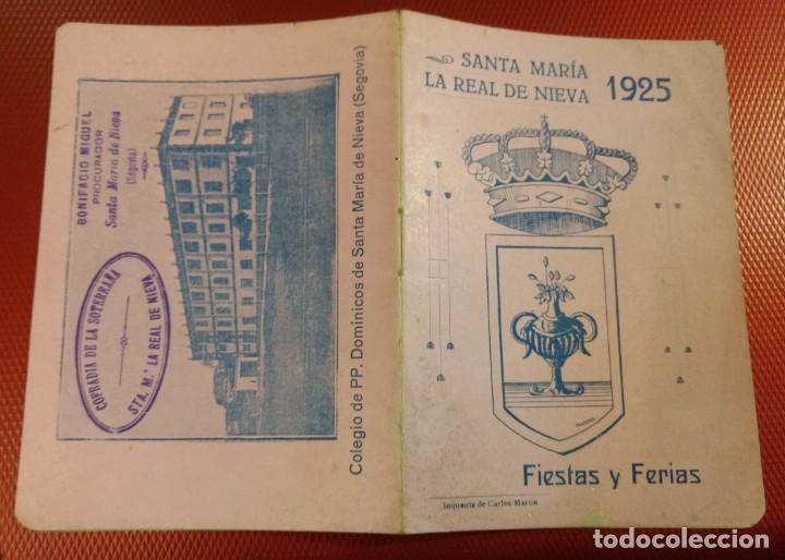 Brochures de tourisme: SANTA MAR&Iacute;A LA REAL DE NIEVA (Segovia) FIESTAS Y FERIAS 1925