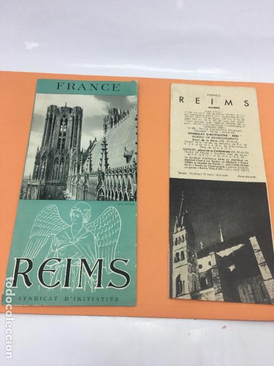 Tourismusbrosch&uuml;ren: 2 FOLLETOS DESPLEGABLES DE REIMS FRANCIA - A&Ntilde;OS 50-60