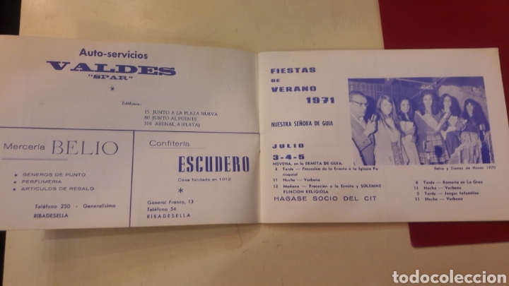 Folletos de turismo: Ribadesella Asturias Fiestas 1971