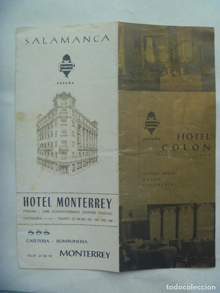Brochures de tourisme: FOLLETO DEL HOTEL COLON DE SALAMANCA Y BEJAR . A&Ntilde;OS 70. INCLUYE PLANO DE SALAMANCA