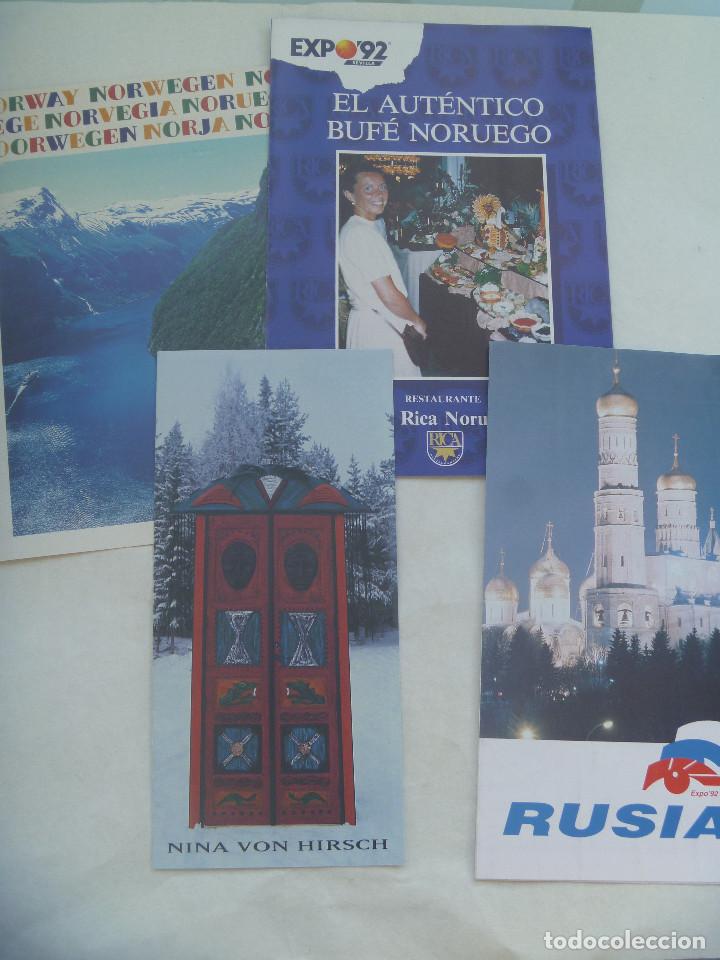 Tourismusbrosch&uuml;ren: COLECCIONISMO EXPO&acute;92 DE SEVILLA - LOTE 4 FOLLETOS . PABELLON DE NORUEGA Y RUSIA
