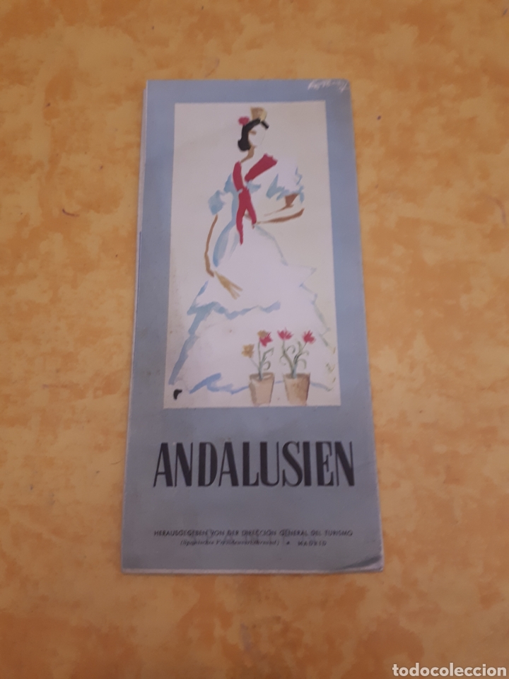 Travel Brochures: Antiguo folleto turismo desplegable Andaluc&iacute;a Andalusien en alem&aacute;n