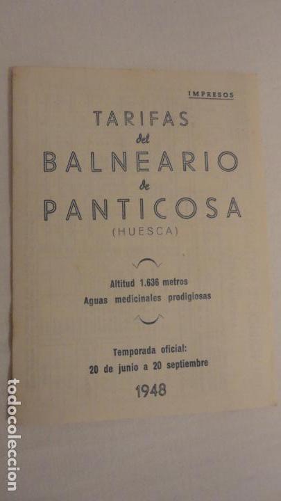 Brochures de tourisme: TARIFAS BALNEARIO PANTICOSA HUESCA TEMPORADA 1948