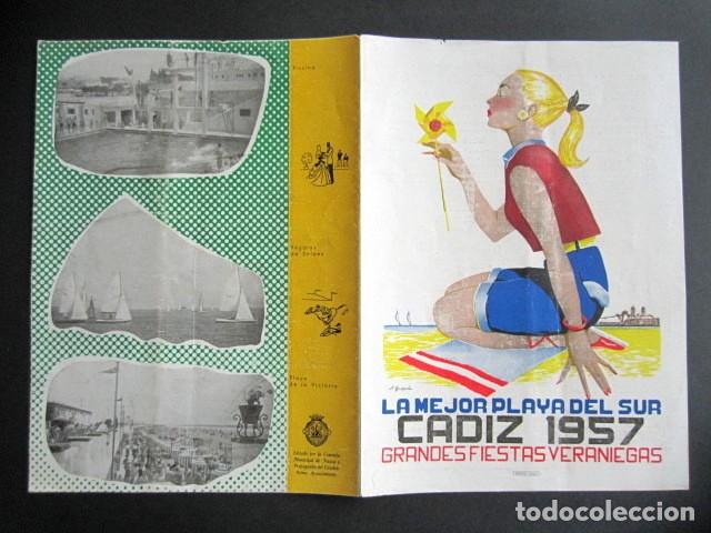 Travel Brochures: FOLLETO DE LAS FIESTAS DE C&Aacute;DIZ VERANO A&Ntilde;O 1957. PROGRAMA.