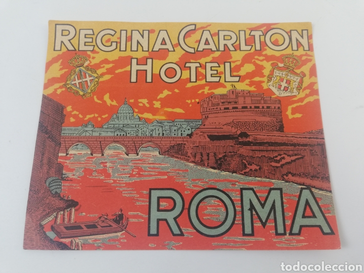 Folletos de turismo: ETIQUETA HOTEL REGINA CARLTON, ROMA ITALIA, LUGGAGE LABEL.