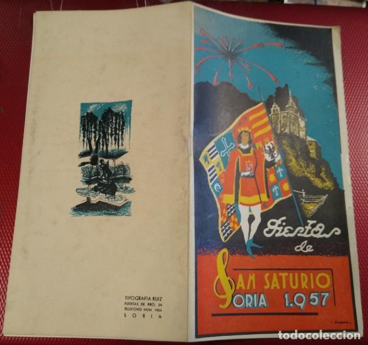 Tourismusbrosch&uuml;ren: Fiestas de San Saturio Soria 1957 ilustrado por Villanueva  8 p&aacute;ginas 22 x 11,50 cm