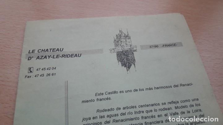 Brochures de tourisme: FOLLETO GU&Iacute;A ENTRADA CHATEAU AZAY-LE-RIDEAU. (Castillos del Loira)