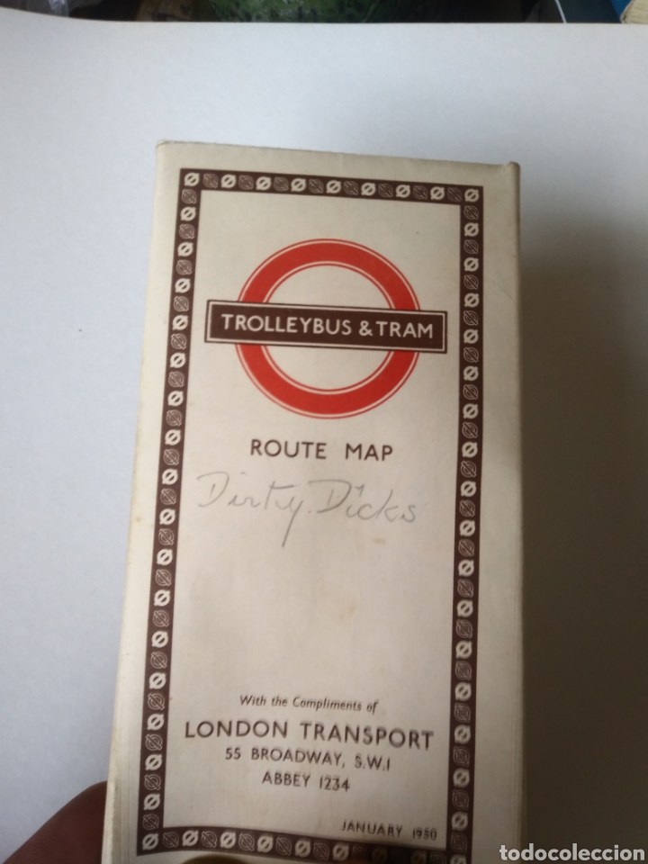 Folhetos de turismo: ROUTE MAP. MAPA DE TRANSPORTES URBANOS. LONDRES 1950