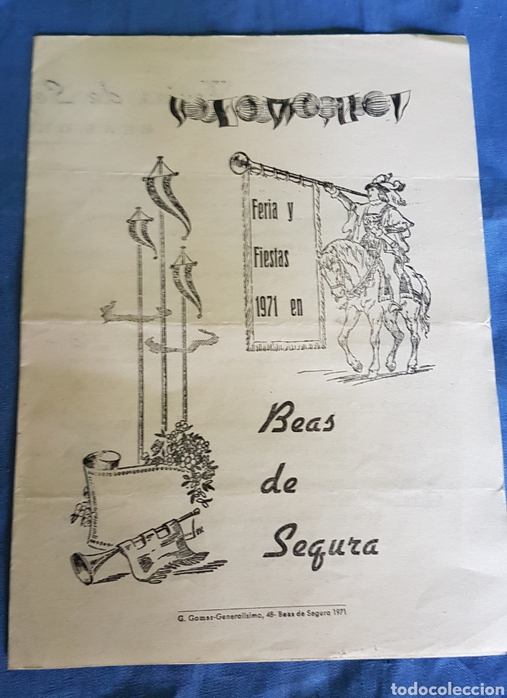 Brochures de tourisme: Panfleto fiestas Beas Segura 1971