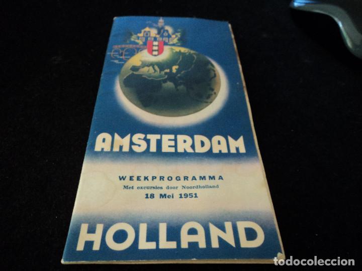 Tourismusbrosch&uuml;ren: PLANO INFORMATIVO DE AMSTERDAM, INGLES Y FRANCES 1951