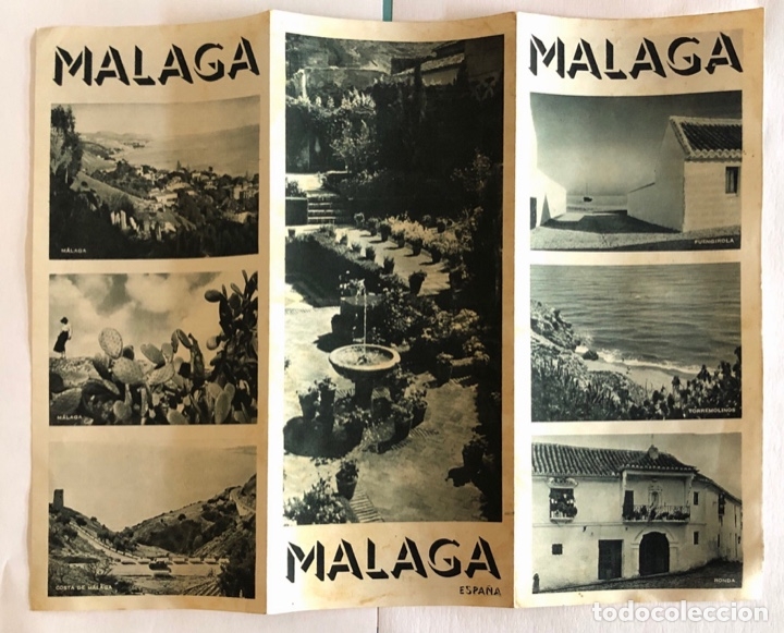 Brochures de tourisme: FOLLETO TURISTICO DESPLEGABLE. MALAGA. 24X11 CM. TRIPTICO ILUSTRADO. VER CONTENIDO.